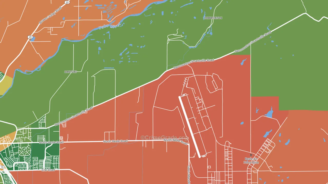 Hammonton, CA Map of Drug-Related Crime Rates