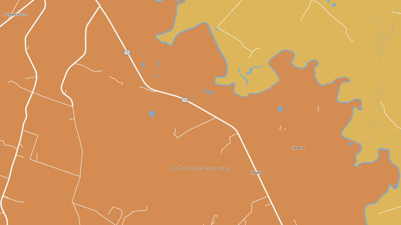 Hamon, TX Map of Drug-Related Crime Rates