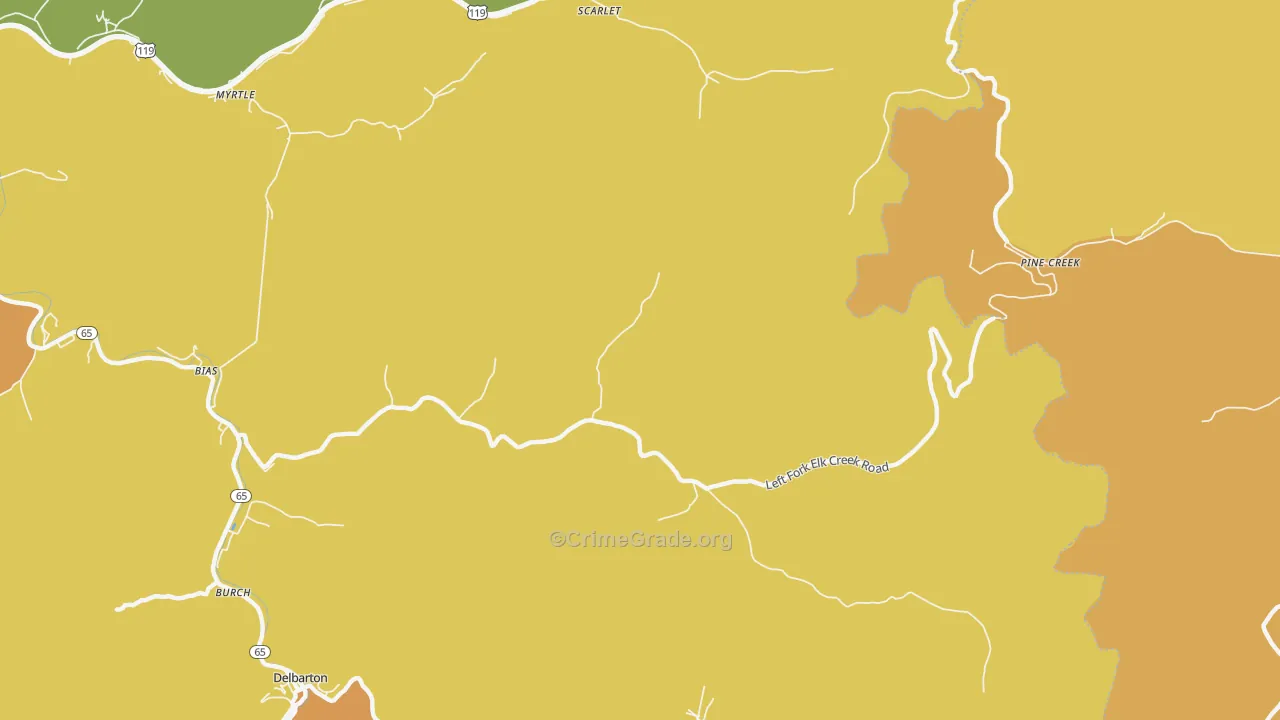 Hampden, WV Map of Drug-Related Crime Rates