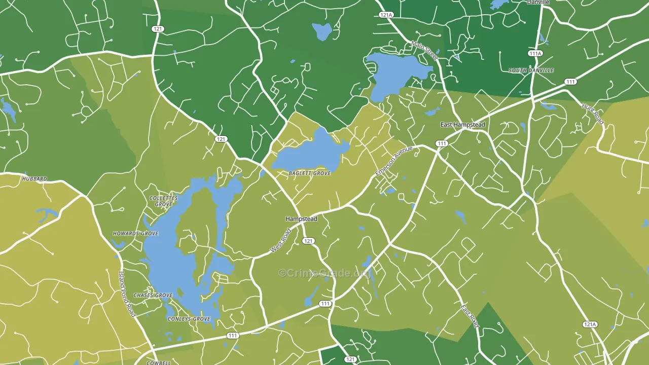 Hampstead, NH Map of Drug-Related Crime Rates