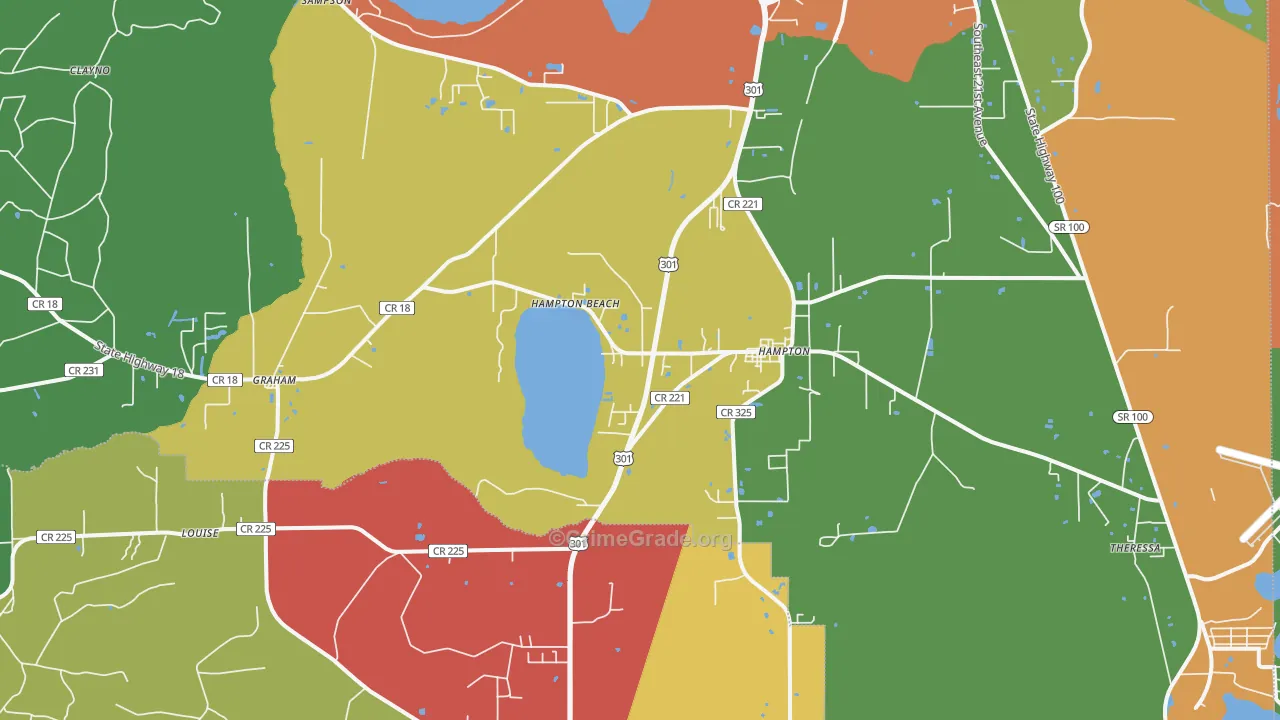 Hampton, FL Map of Drug-Related Crime Rates