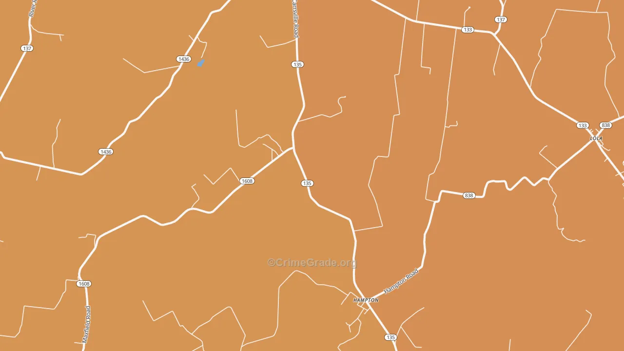 Hampton, KY Map of Drug-Related Crime Rates