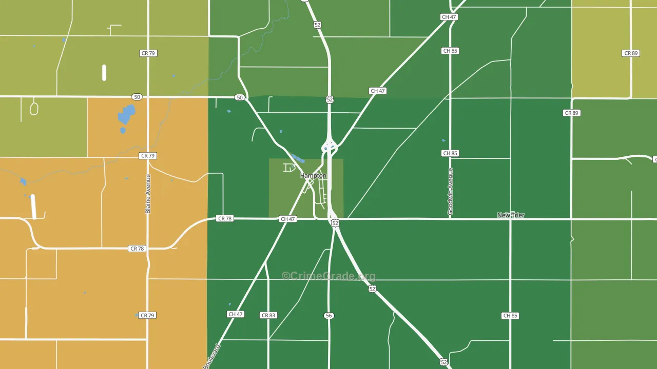 Hampton, MN Map of Drug-Related Crime Rates