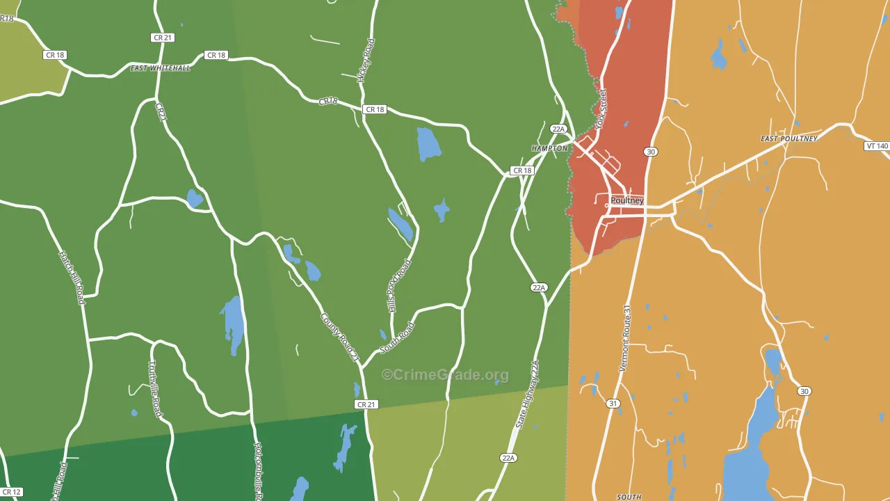 Hampton, NY Map of Drug-Related Crime Rates
