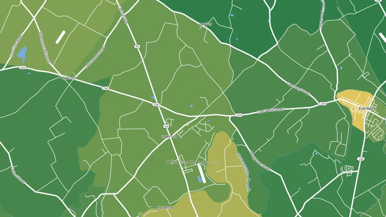 Hampton, PA Map of Drug-Related Crime Rates