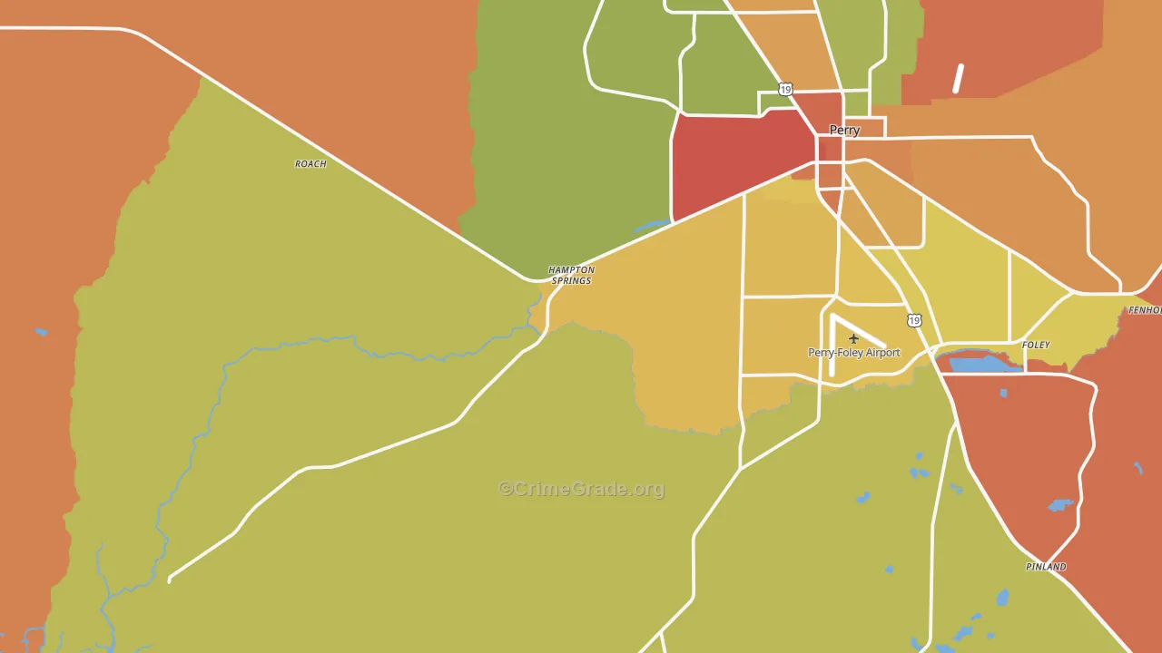 Hampton Springs, FL Map of Drug-Related Crime Rates