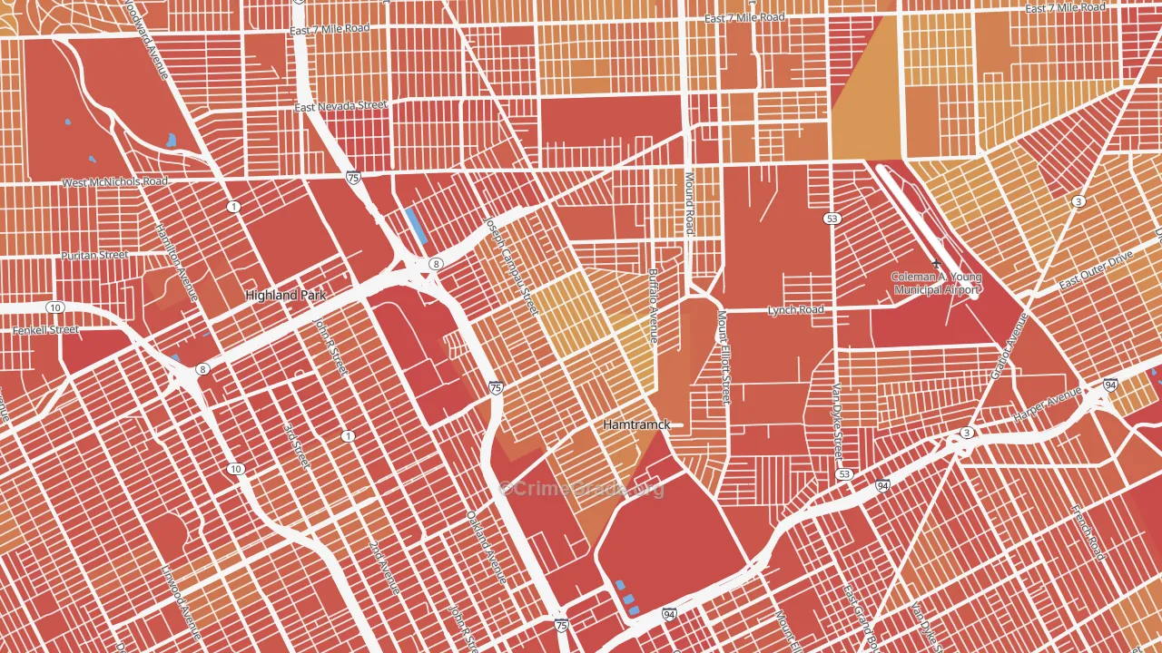 Hamtramck, MI Map of Drug-Related Crime Rates