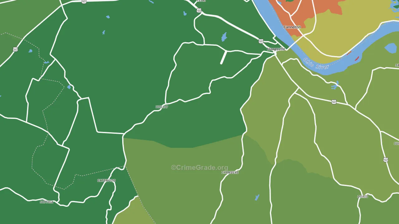 Hancock County, KY Map of Drug-Related Crime Rates
