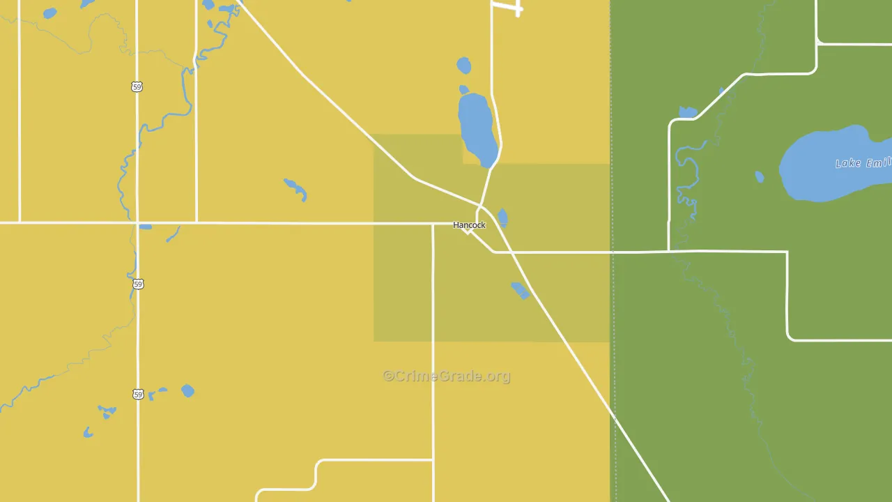 Hancock, MN Map of Drug-Related Crime Rates