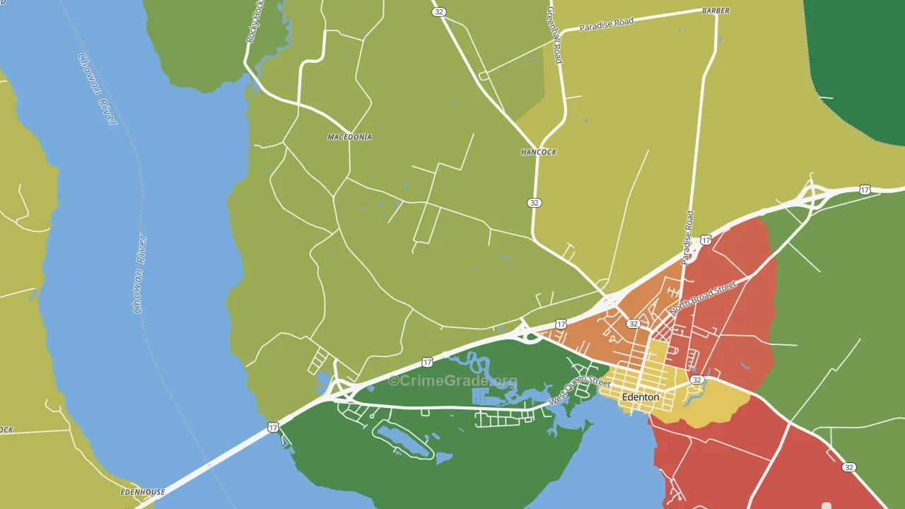 Hancock, NC Map of Drug-Related Crime Rates