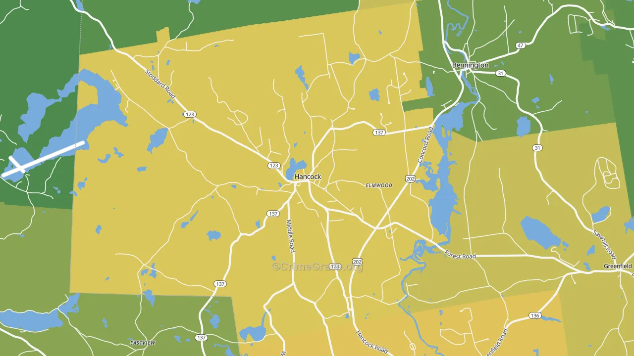 Hancock, NH Map of Drug-Related Crime Rates