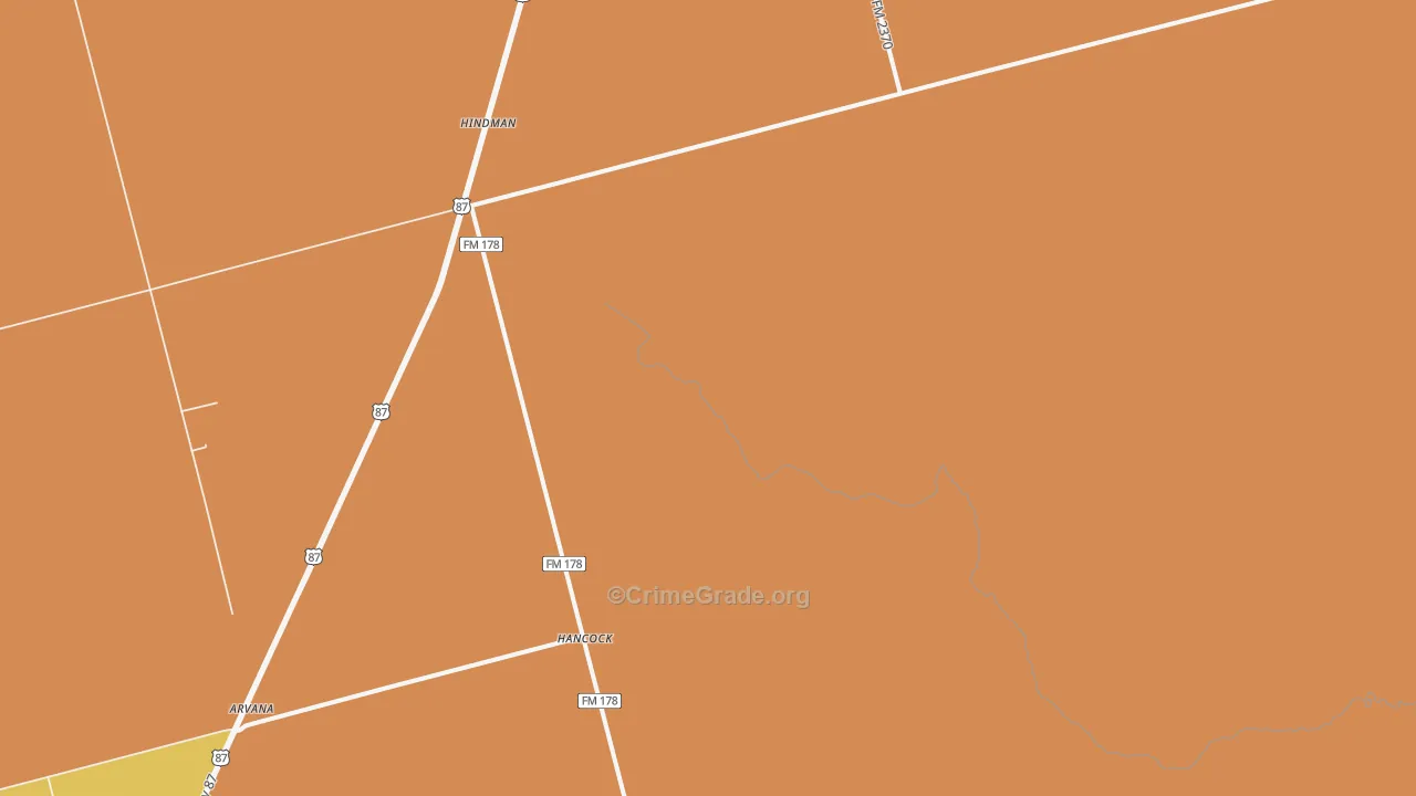 Hancock, TX Map of Drug-Related Crime Rates