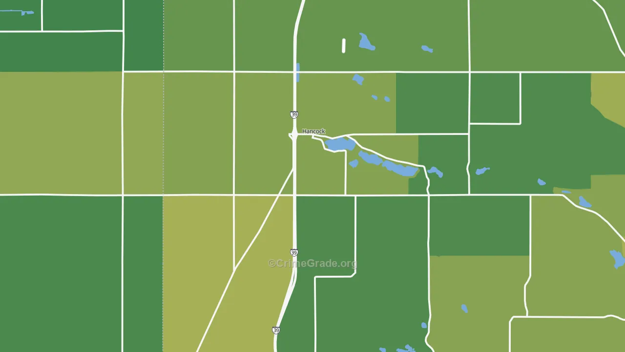 Hancock, WI Map of Drug-Related Crime Rates