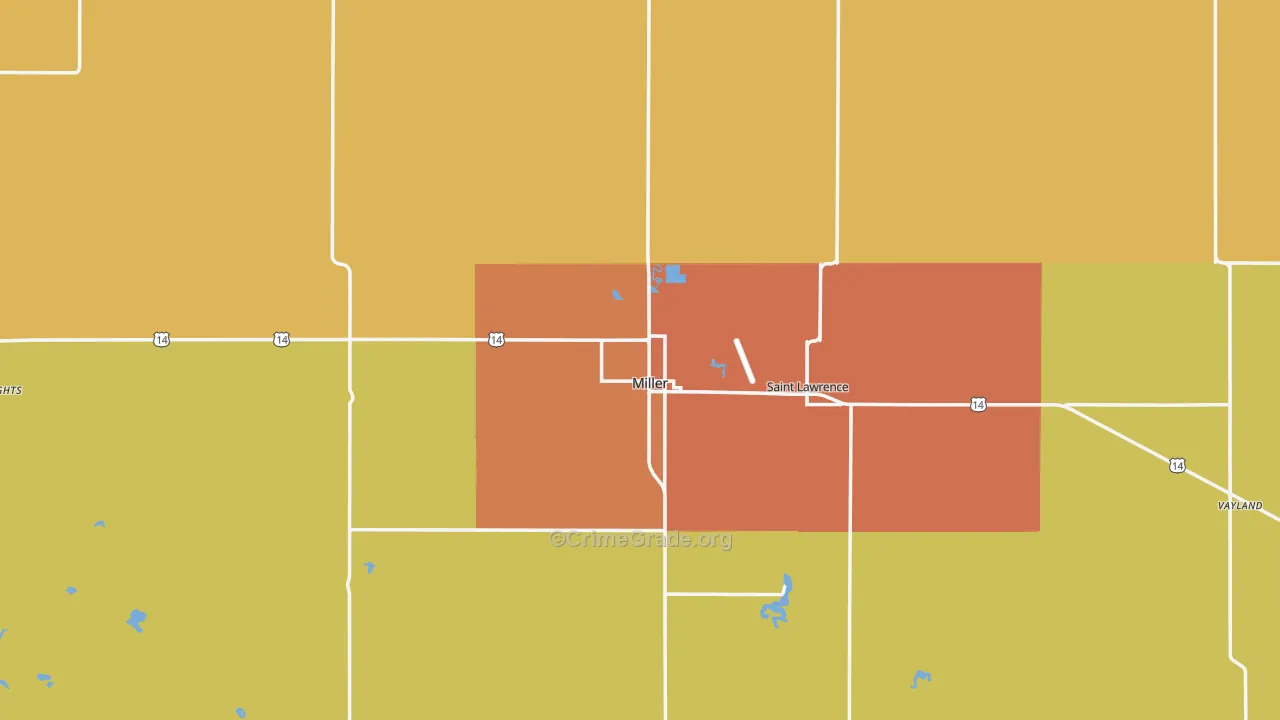 Hand County, SD Map of Drug-Related Crime Rates