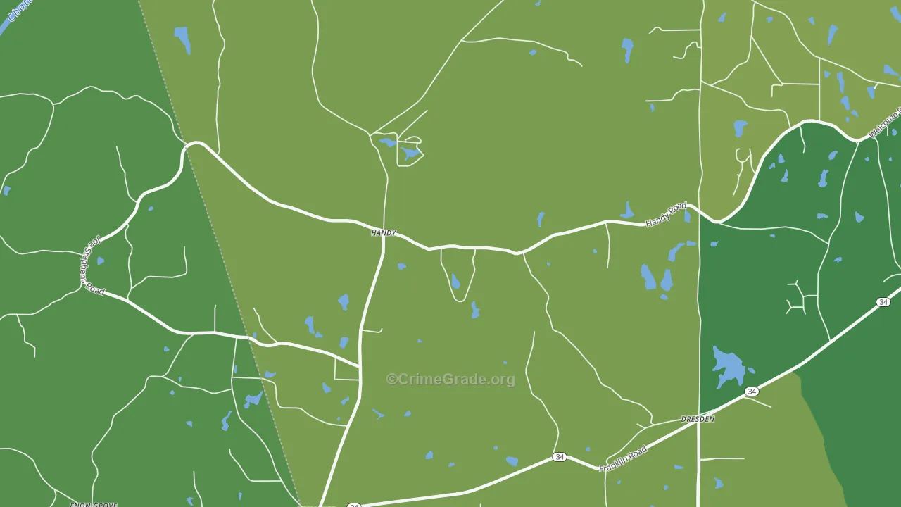 Handy, GA Map of Drug-Related Crime Rates