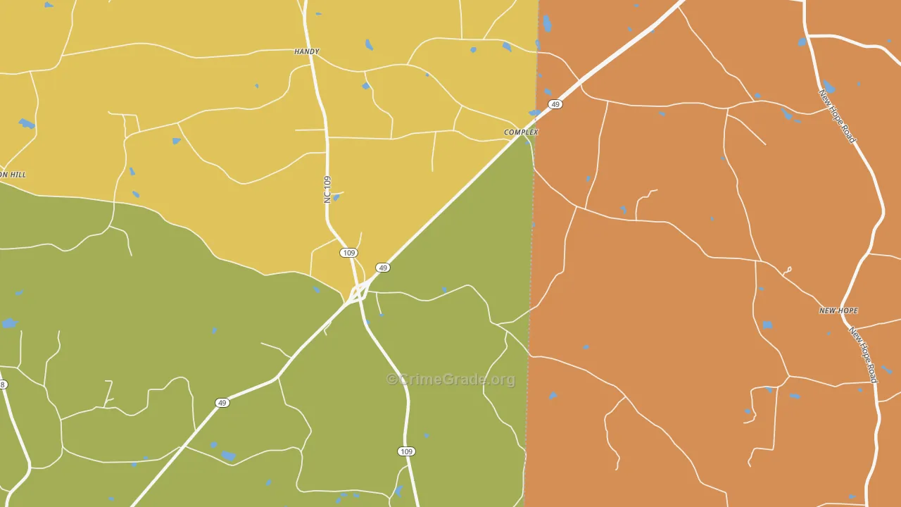 Handy, NC Map of Drug-Related Crime Rates