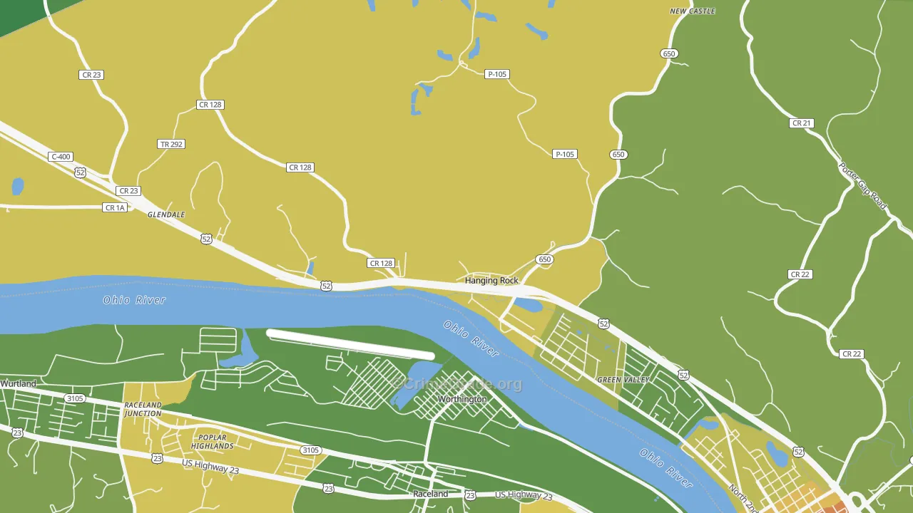 Hanging Rock, OH Map of Drug-Related Crime Rates
