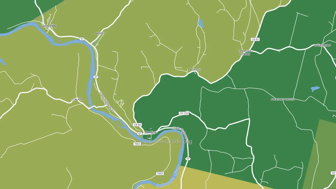 Hankins, NY Map of Drug-Related Crime Rates