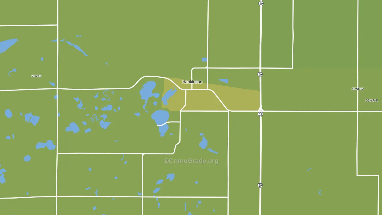 Hankinson, ND Map of Drug-Related Crime Rates