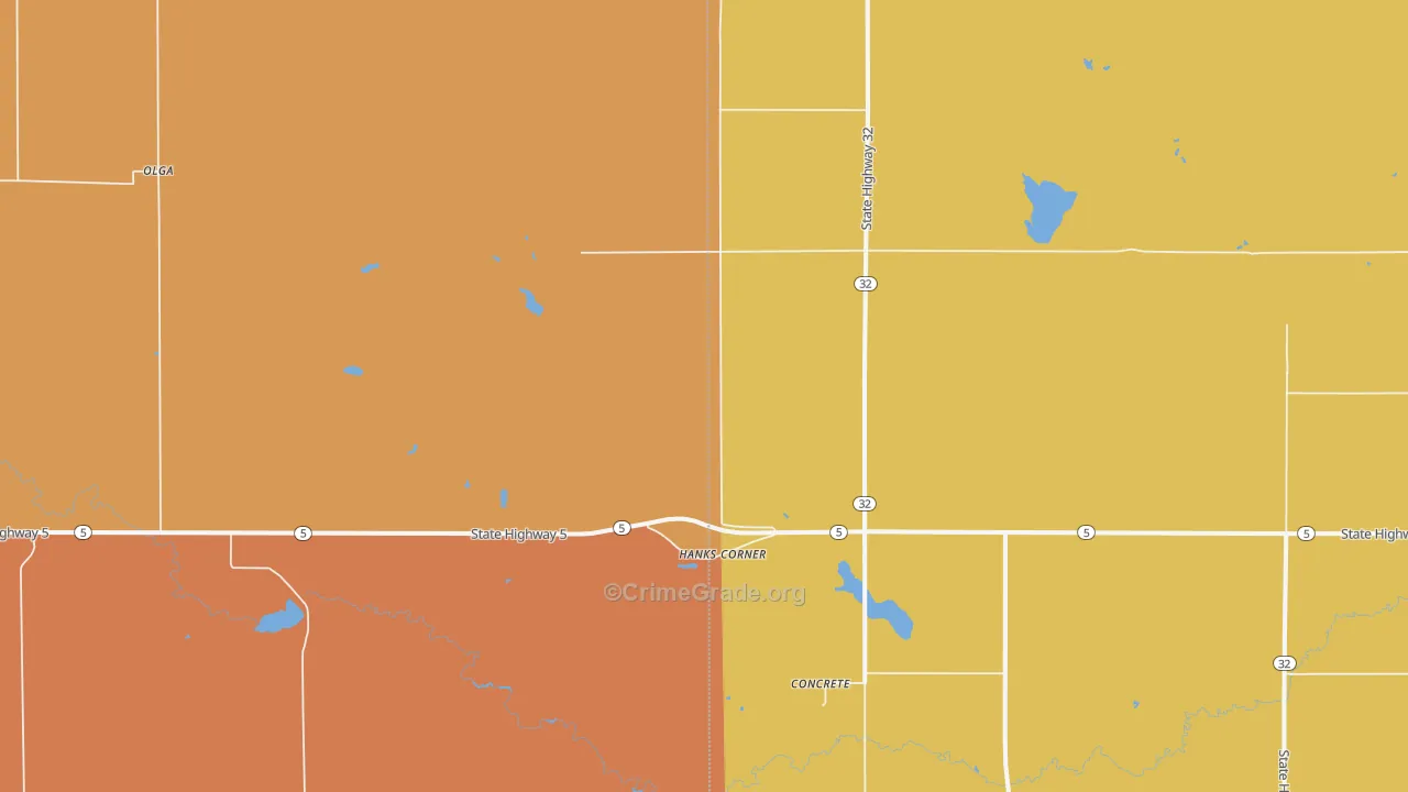 Hanks Corner, ND Map of Drug-Related Crime Rates