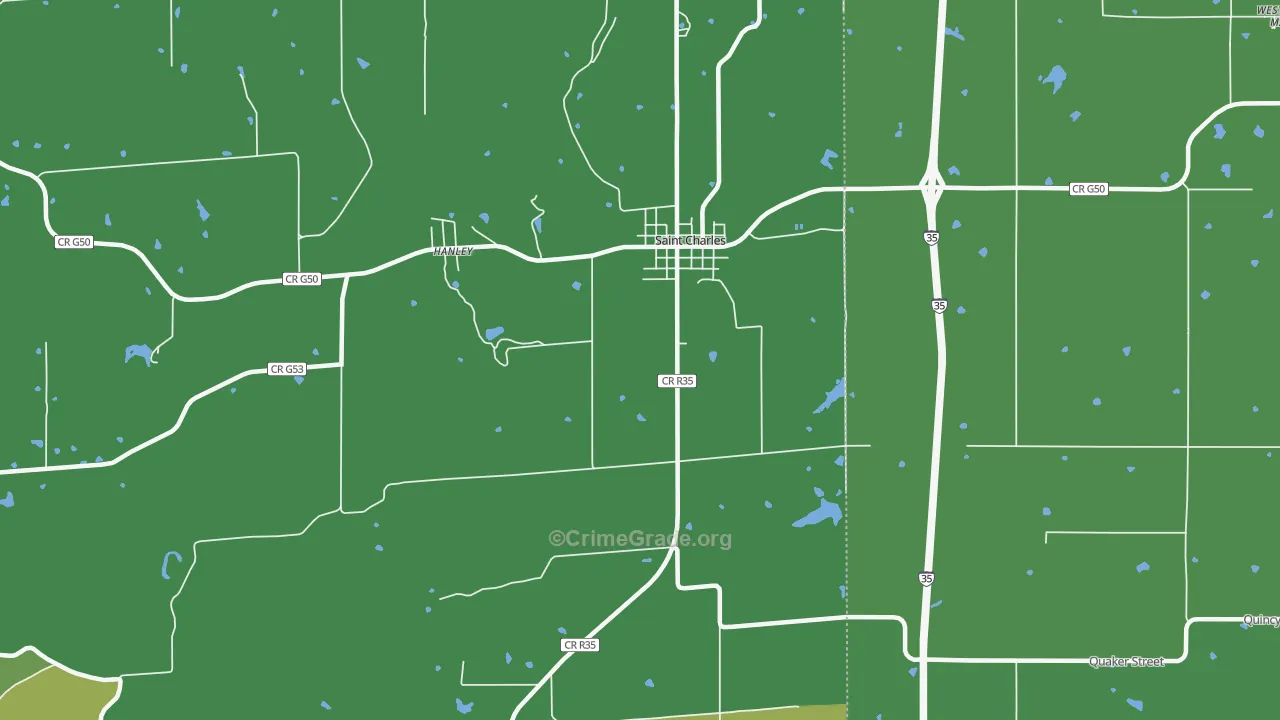 Hanley, IA Map of Drug-Related Crime Rates