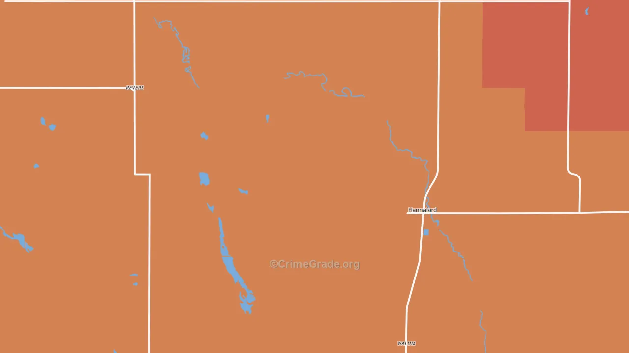 Hannaford, ND Map of Drug-Related Crime Rates