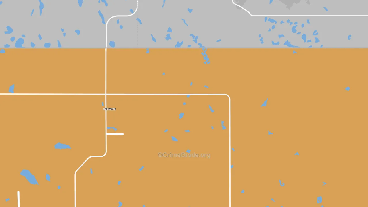 Hannah, ND Map of Drug-Related Crime Rates