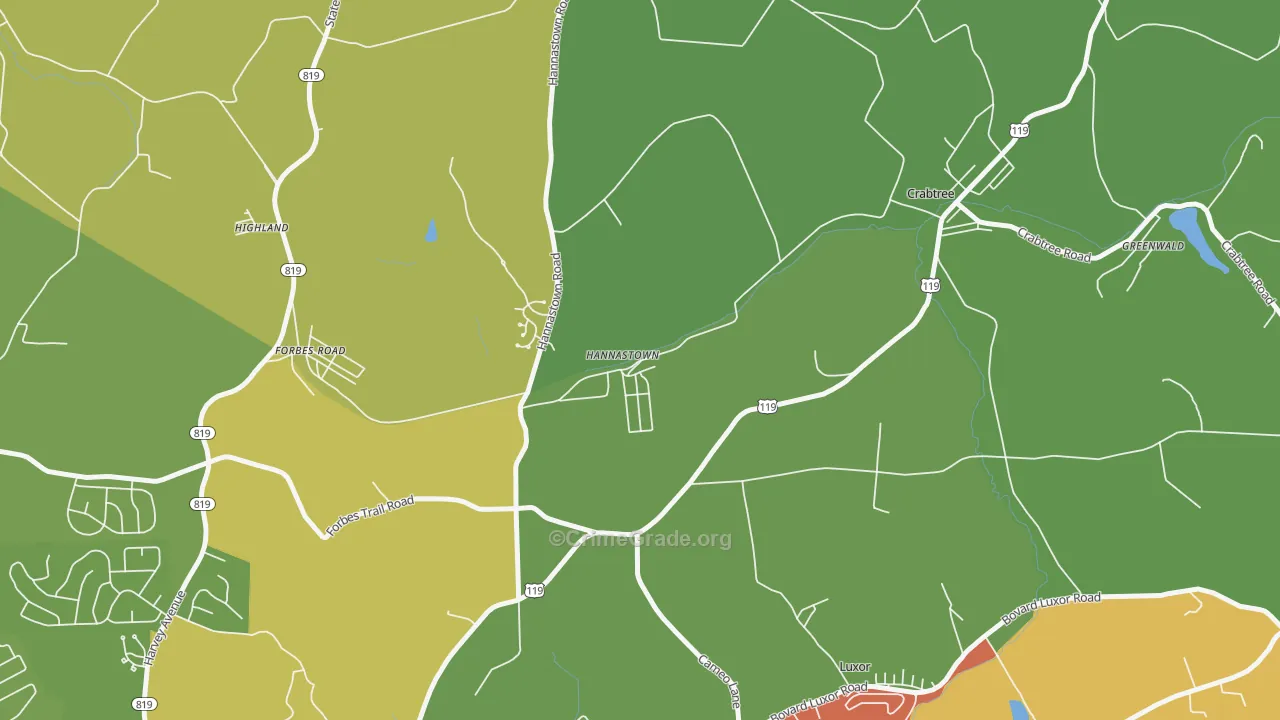 Hannastown, PA Map of Drug-Related Crime Rates