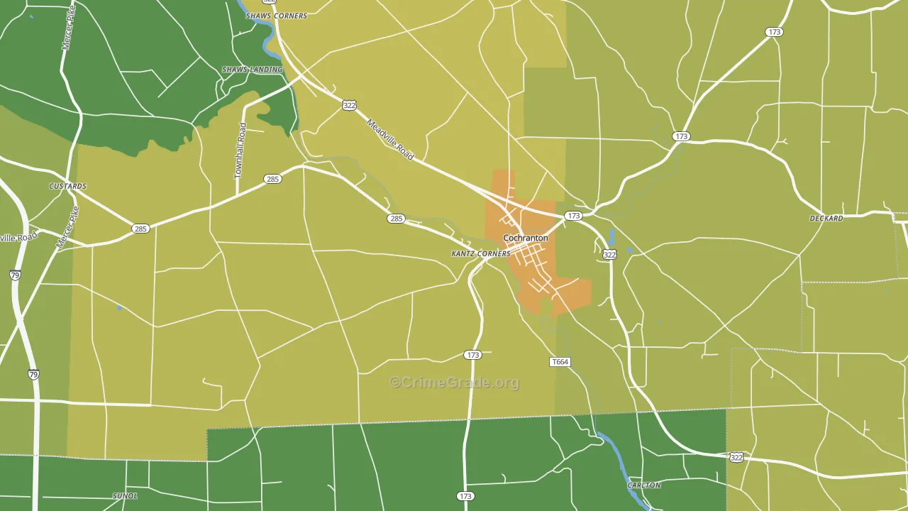 Hannasville, PA Map of Drug-Related Crime Rates