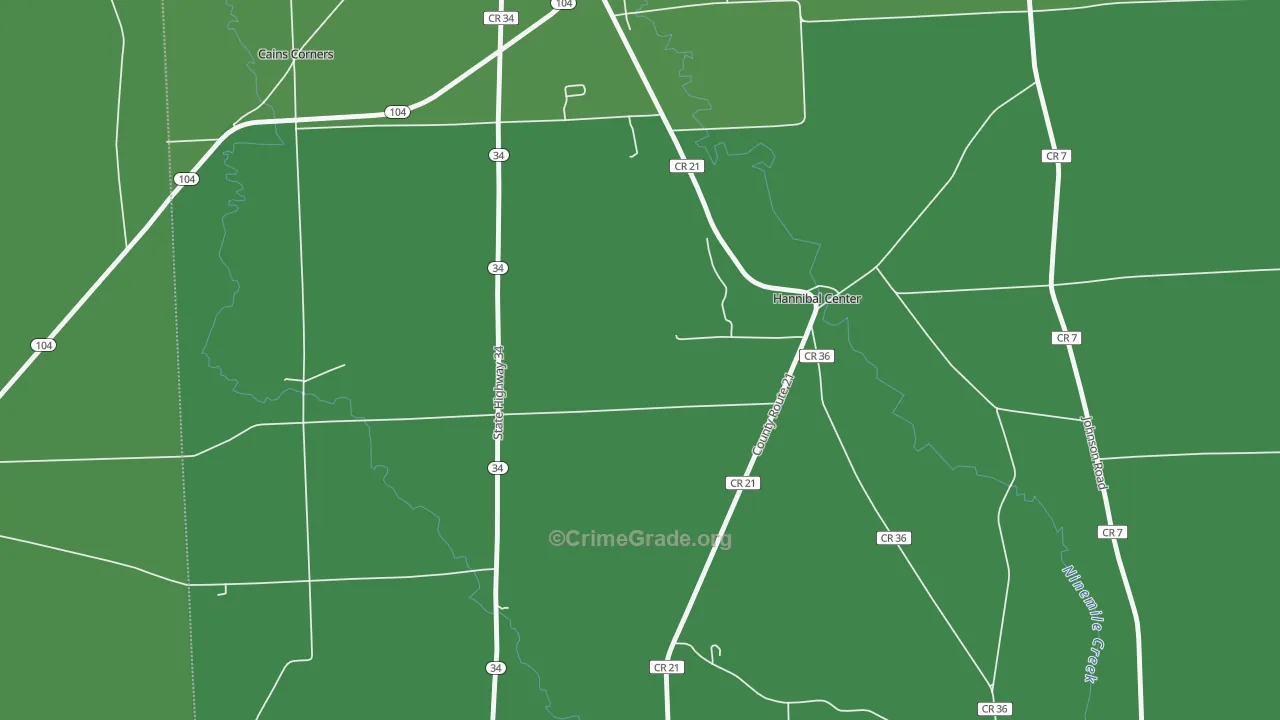 Hannibal Center, NY Map of Drug-Related Crime Rates
