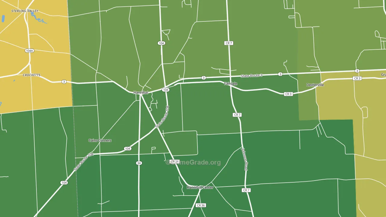 Hannibal, NY Map of Drug-Related Crime Rates