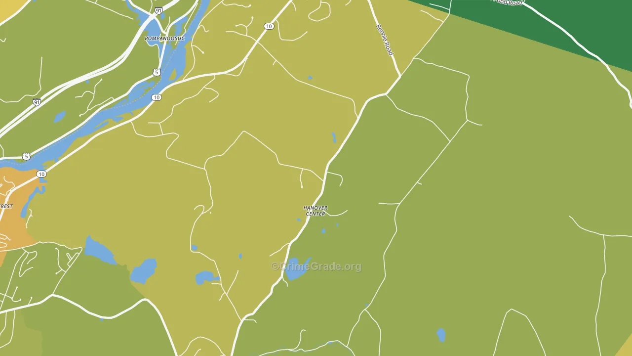 Hanover Center, NH Map of Drug-Related Crime Rates