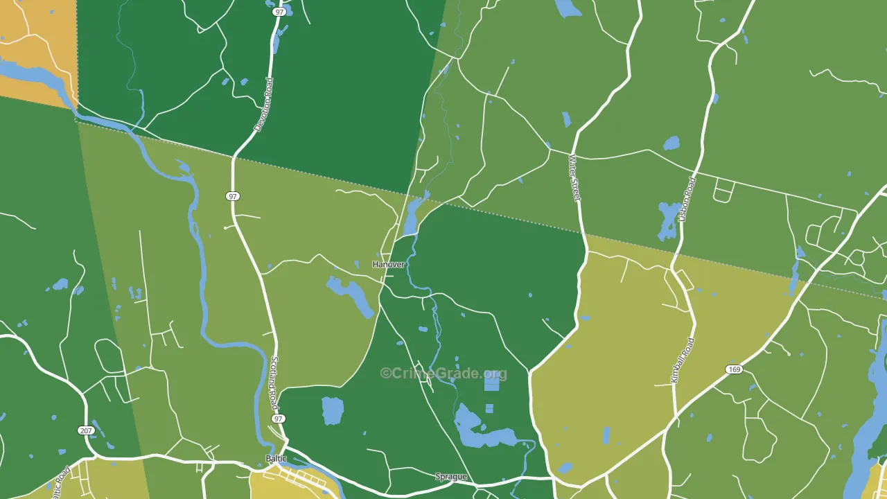 Hanover, CT Map of Drug-Related Crime Rates