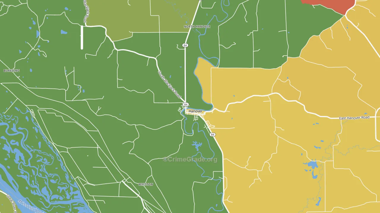 Hanover, IL Map of Drug-Related Crime Rates
