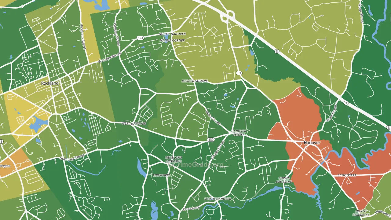 Hanover, MA Map of Drug-Related Crime Rates