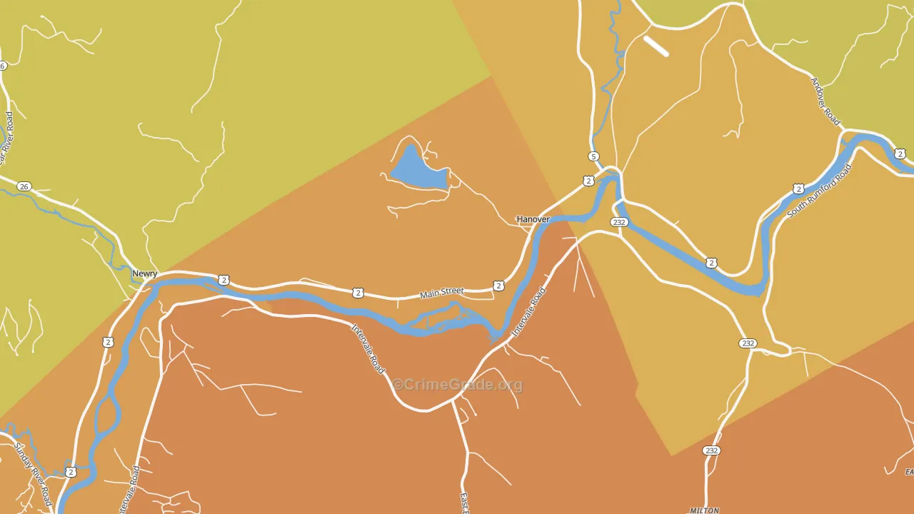 Hanover, ME Map of Drug-Related Crime Rates