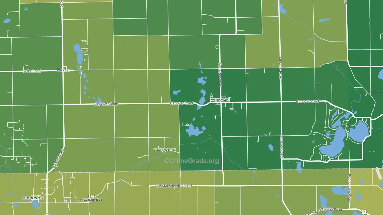 Hanover, MI Map of Drug-Related Crime Rates