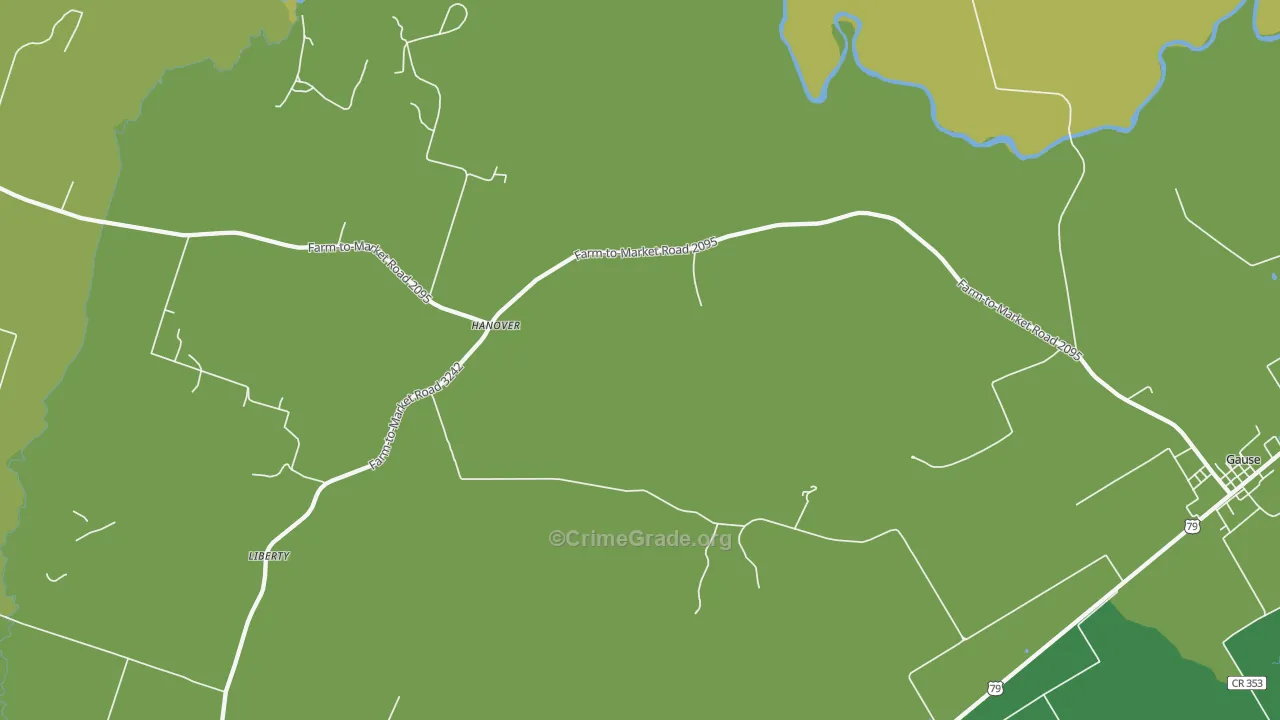 Hanover, TX Map of Drug-Related Crime Rates