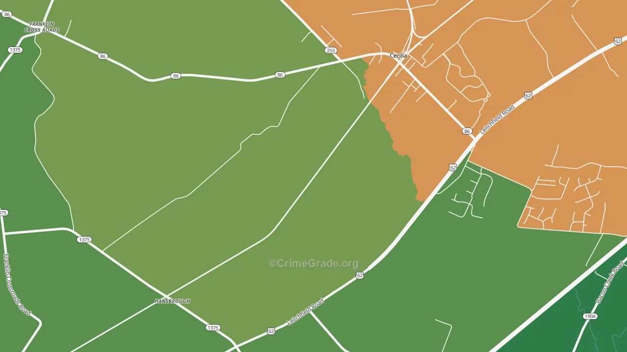 Hansbrough, KY Map of Drug-Related Crime Rates