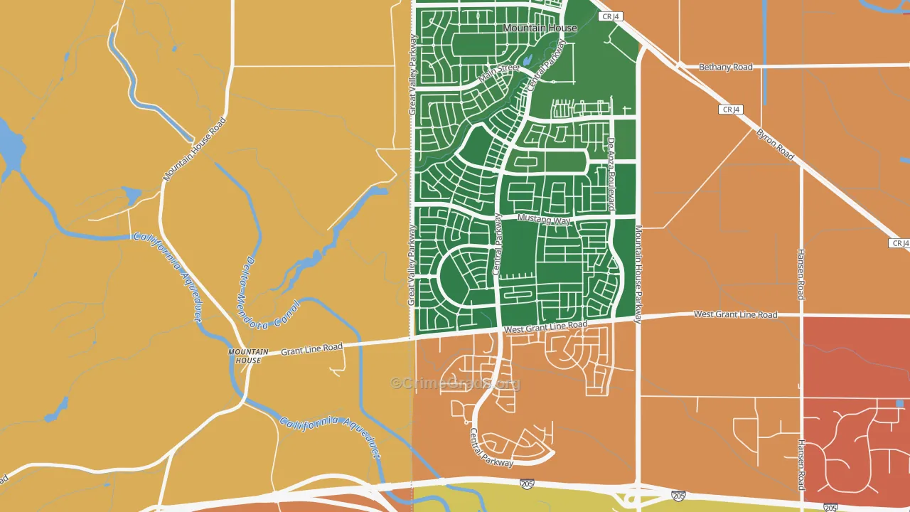 Hansen, Mountain House, CA Map of Drug-Related Crime Rates