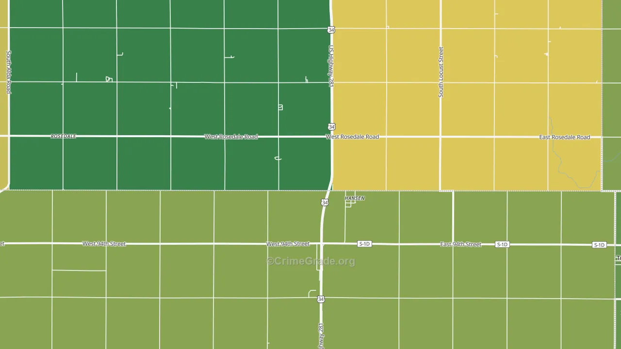 Hansen, NE Map of Drug-Related Crime Rates