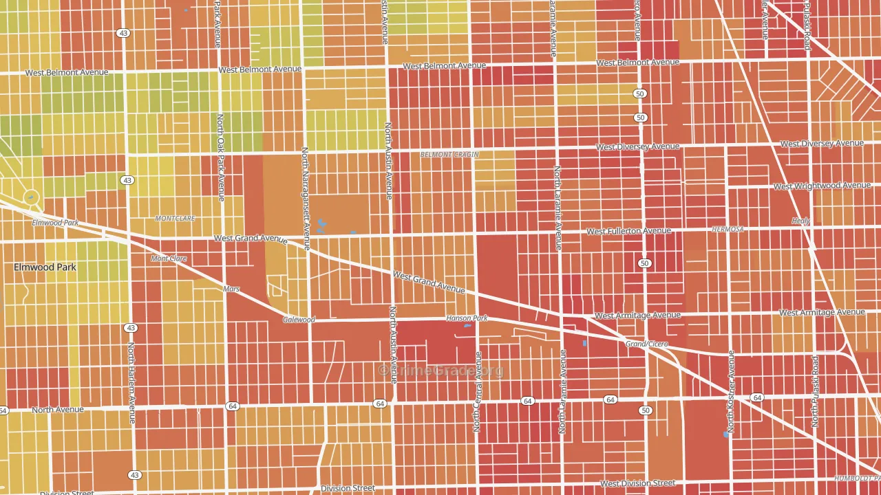 Hanson Park, Chicago, IL Map of Drug-Related Crime Rates