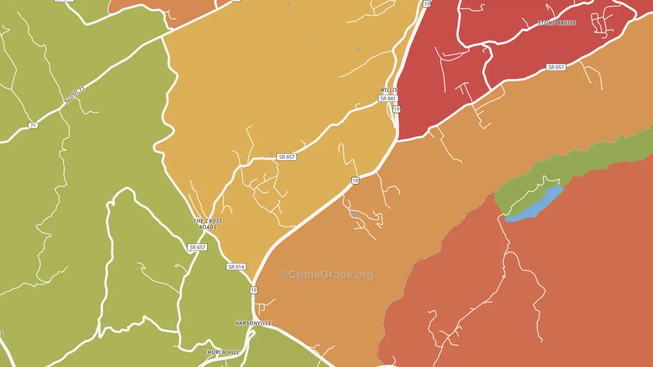 Hansonville, VA Map of Drug-Related Crime Rates