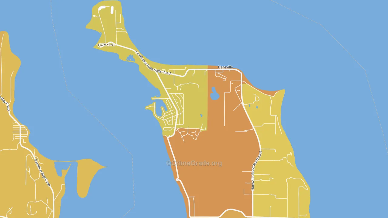 Hansville, WA Map of Drug-Related Crime Rates