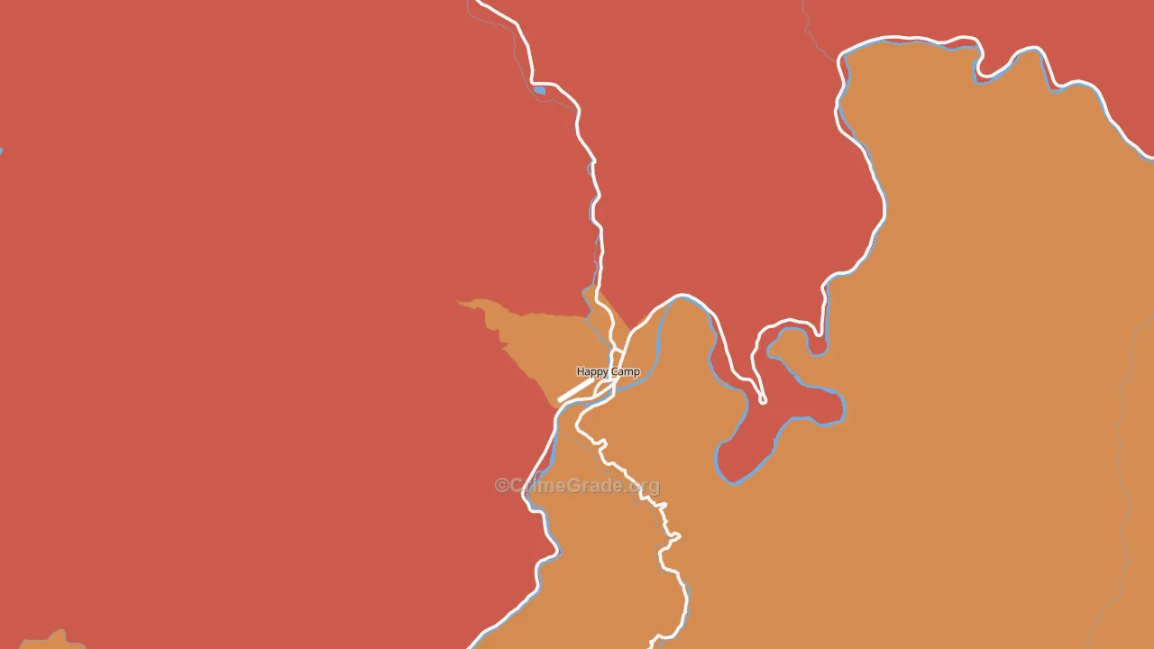 Happy Camp, CA Map of Drug-Related Crime Rates