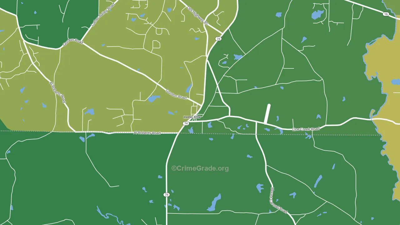 Haralson, GA Map of Drug-Related Crime Rates
