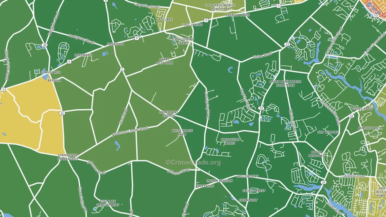 Harbeson, DE Map of Drug-Related Crime Rates