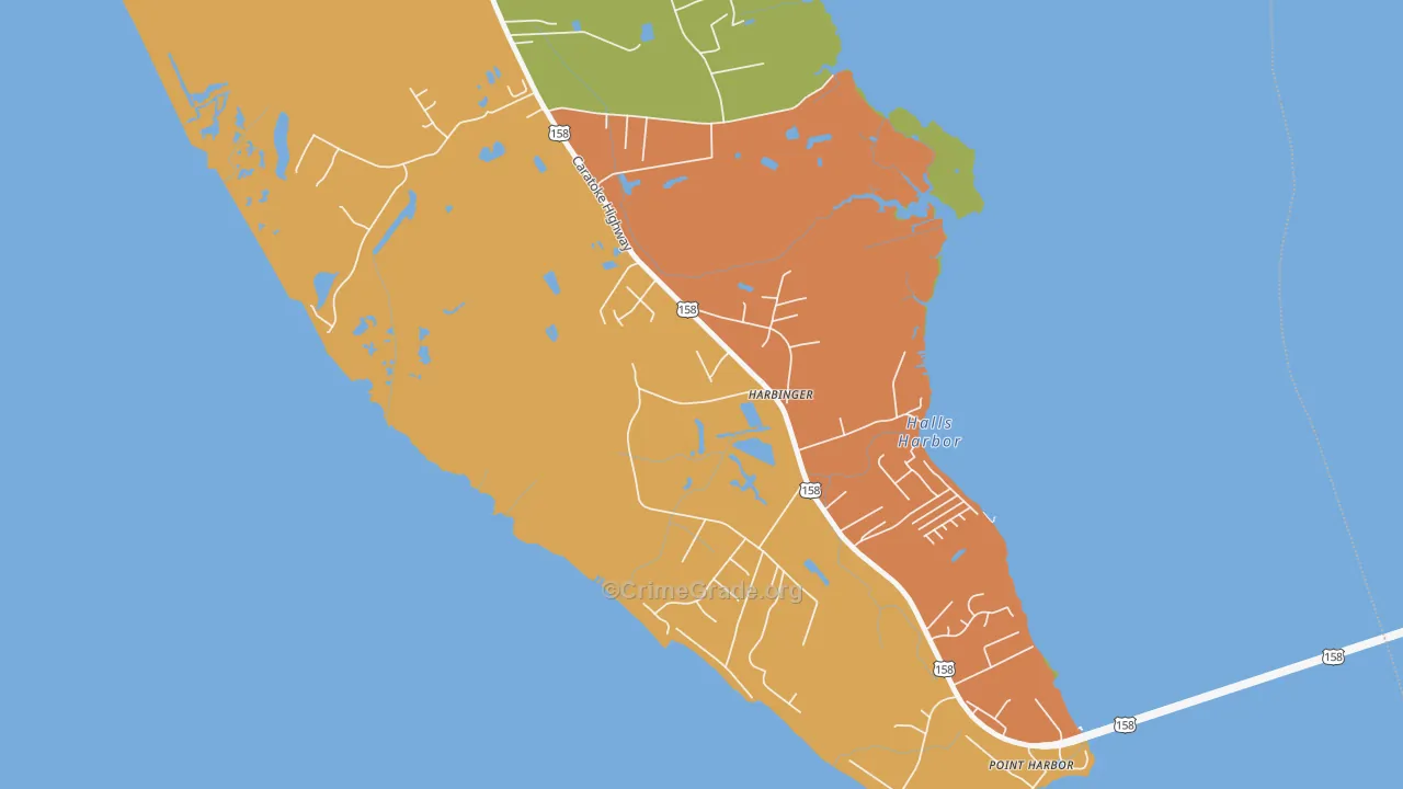 Harbinger, NC Map of Drug-Related Crime Rates