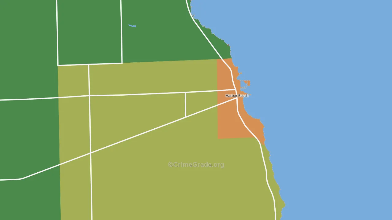 Harbor Beach, MI Map of Drug-Related Crime Rates