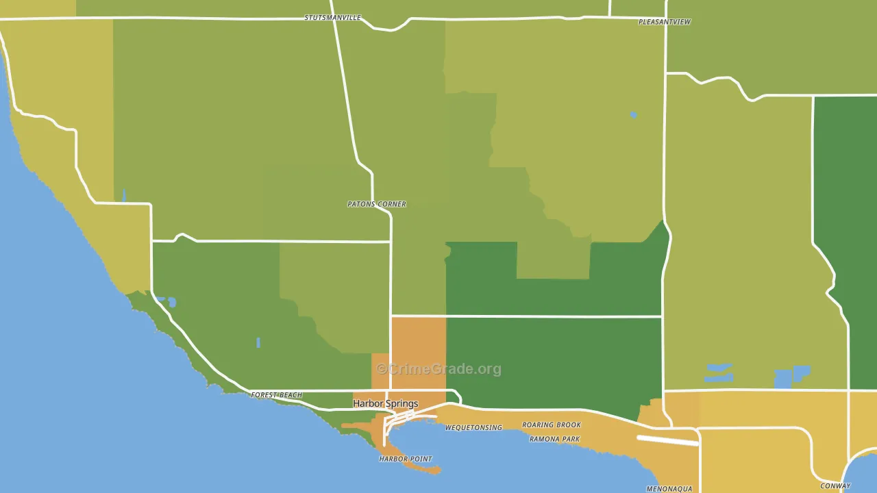 Harbor Springs, MI Map of Drug-Related Crime Rates